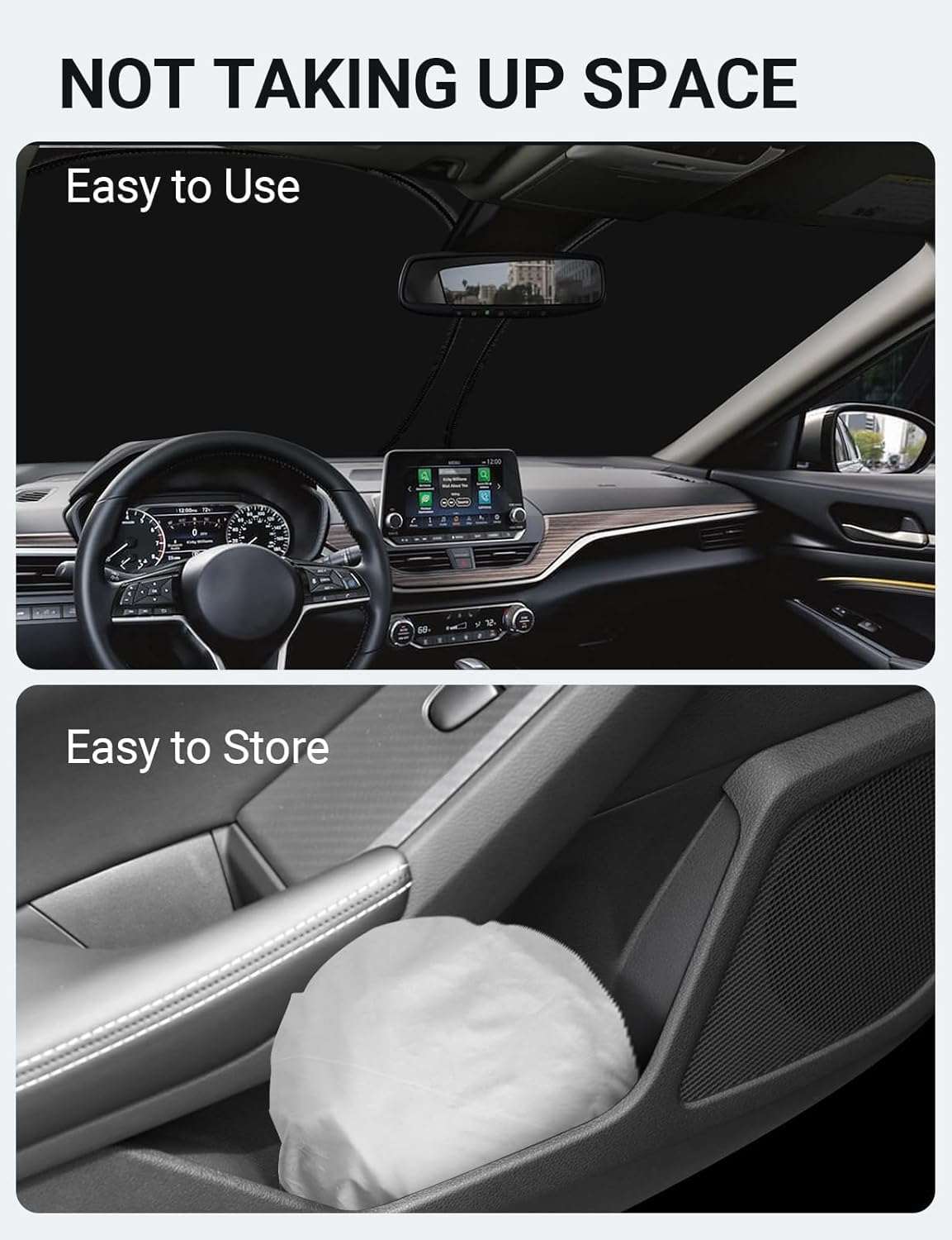 2019-2025 Nissan Altima custom-fit sunshade - folded compact