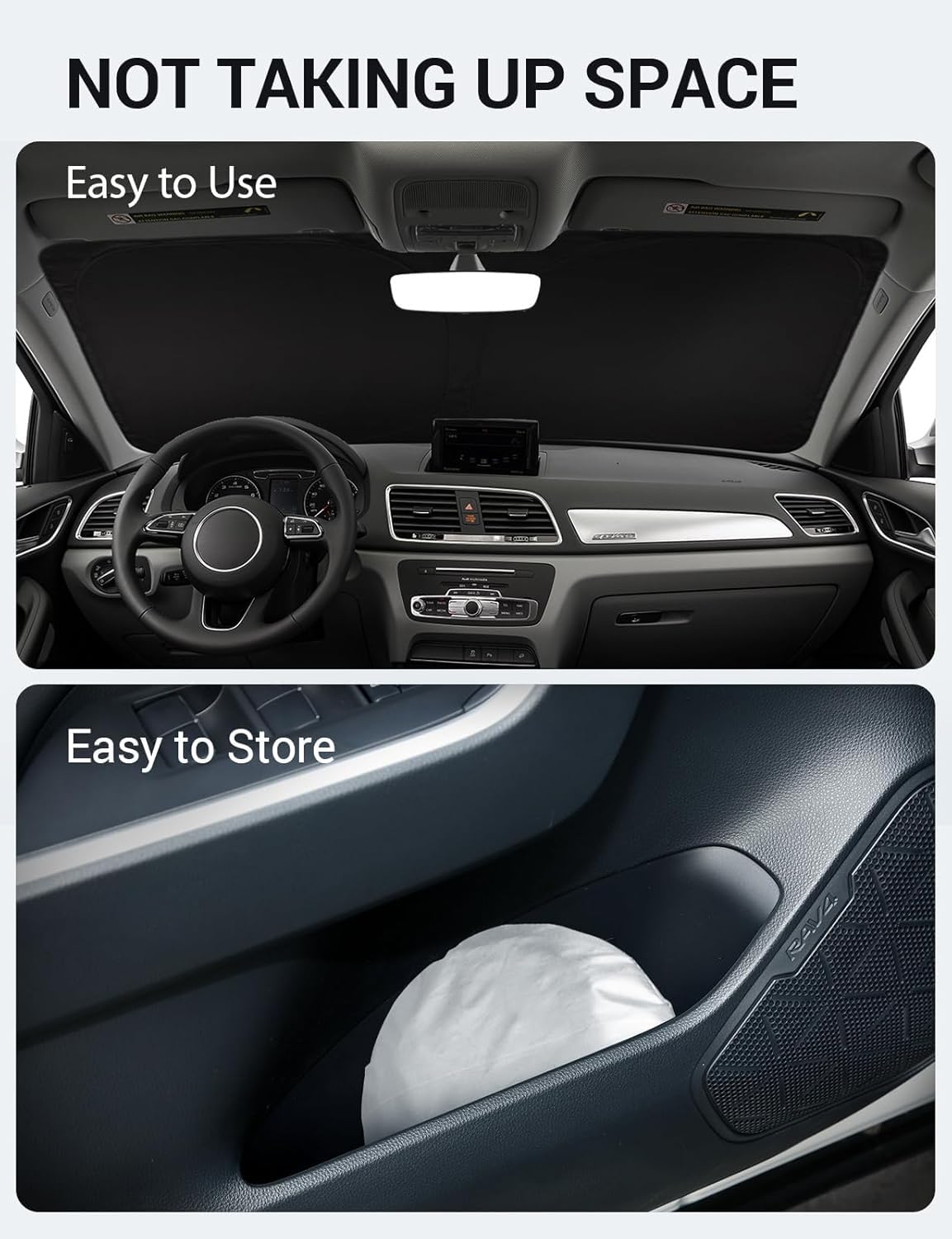 2013-2018 Audi Q3 custom-fit sunshade - folded compact