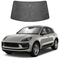 Proadsy Windshield Sun Shade Custom Fit Porsche Macan 2014-2026 Ice Crystal Black Front Window Sunshade UV and Heat Blocker Foldable Visor Keeps Car Cooler for Summer Parking and Daily Use