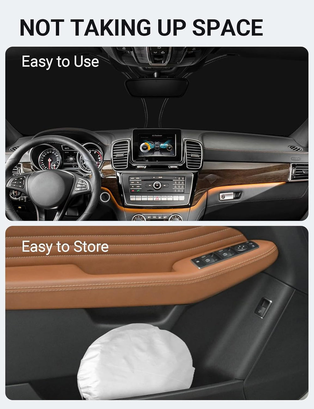 Proadsy Front Windshield Sunshade Foldable Sun Shade Sun Visor Custom Fit 2016-2019 GLE-Class Accessories 2026 Upgrade