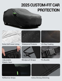 Proadsy Car Cover Custom Fit for Hyundai Palisade 2020-2025, Waterproof All Weather for Automobiles, Full Exterior Cover Rain Snow Sun Protector Indoor Outdoor Car Cover