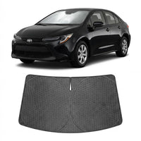 Proadsy Windshield Sun Shade Custom Fit Toyota Corolla 2019-2026 Ice Crystal Black Front Window Sunshade UV and Heat Blocker Foldable Visor Keeps Car Cooler for Summer Parking and Daily Use