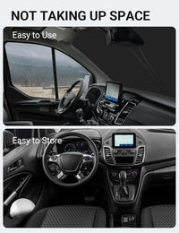 2015-2026 Ford Transit windshield sunshade detail view 9, custom fit front window sun shade