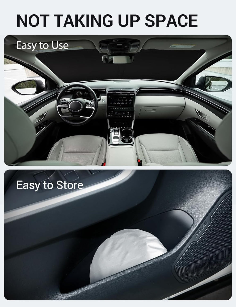 Proadsy 2025 Upgrade Windshield Sun Shade Custom Fit Hyundai Tucson 2025 2024 2023 2022 Front Window Sunshade Protector Foldable Sun Visor Blocks UV Rays Keep Car Cooler