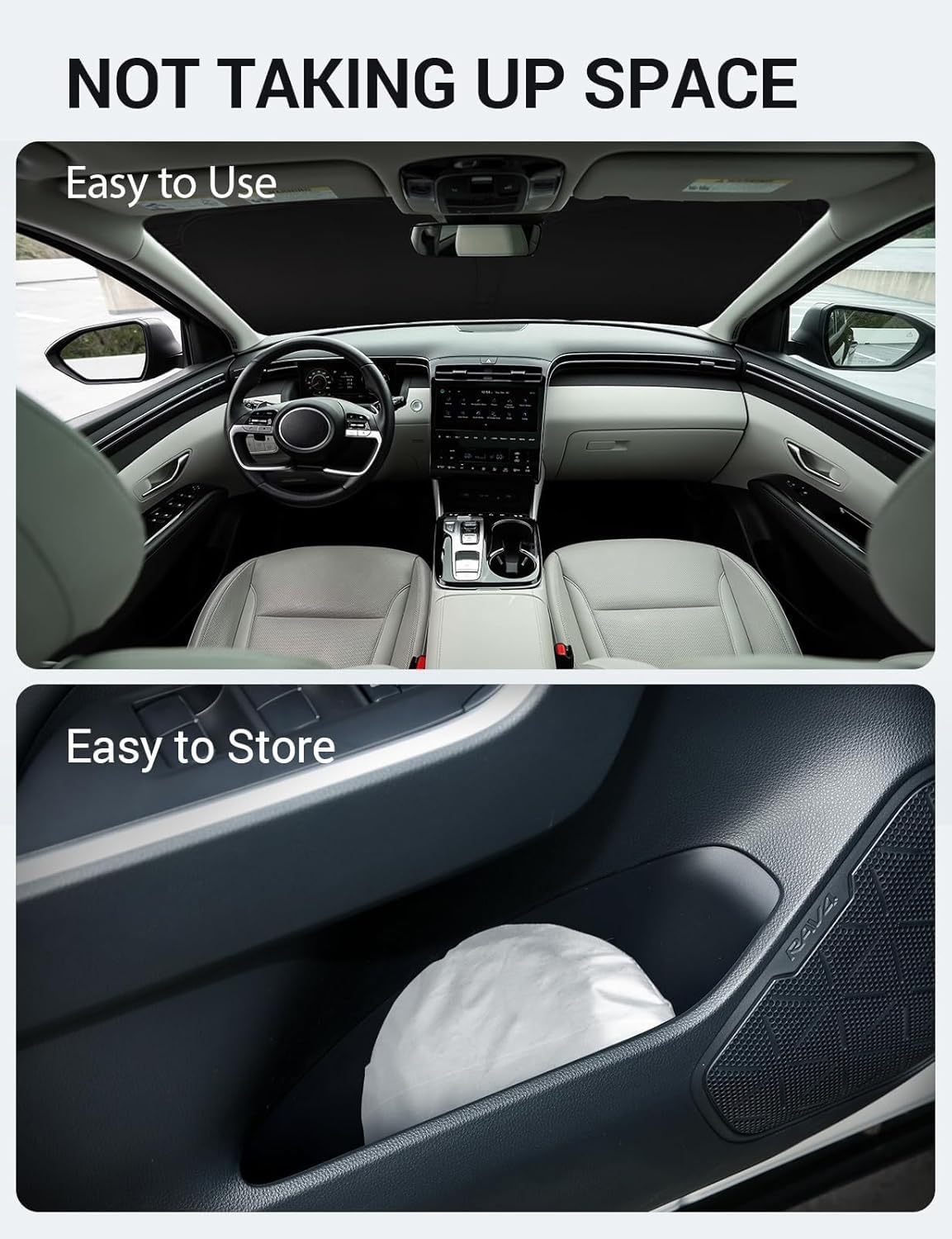 2022-2025 Hyundai Tucson custom-fit sunshade - folded compact