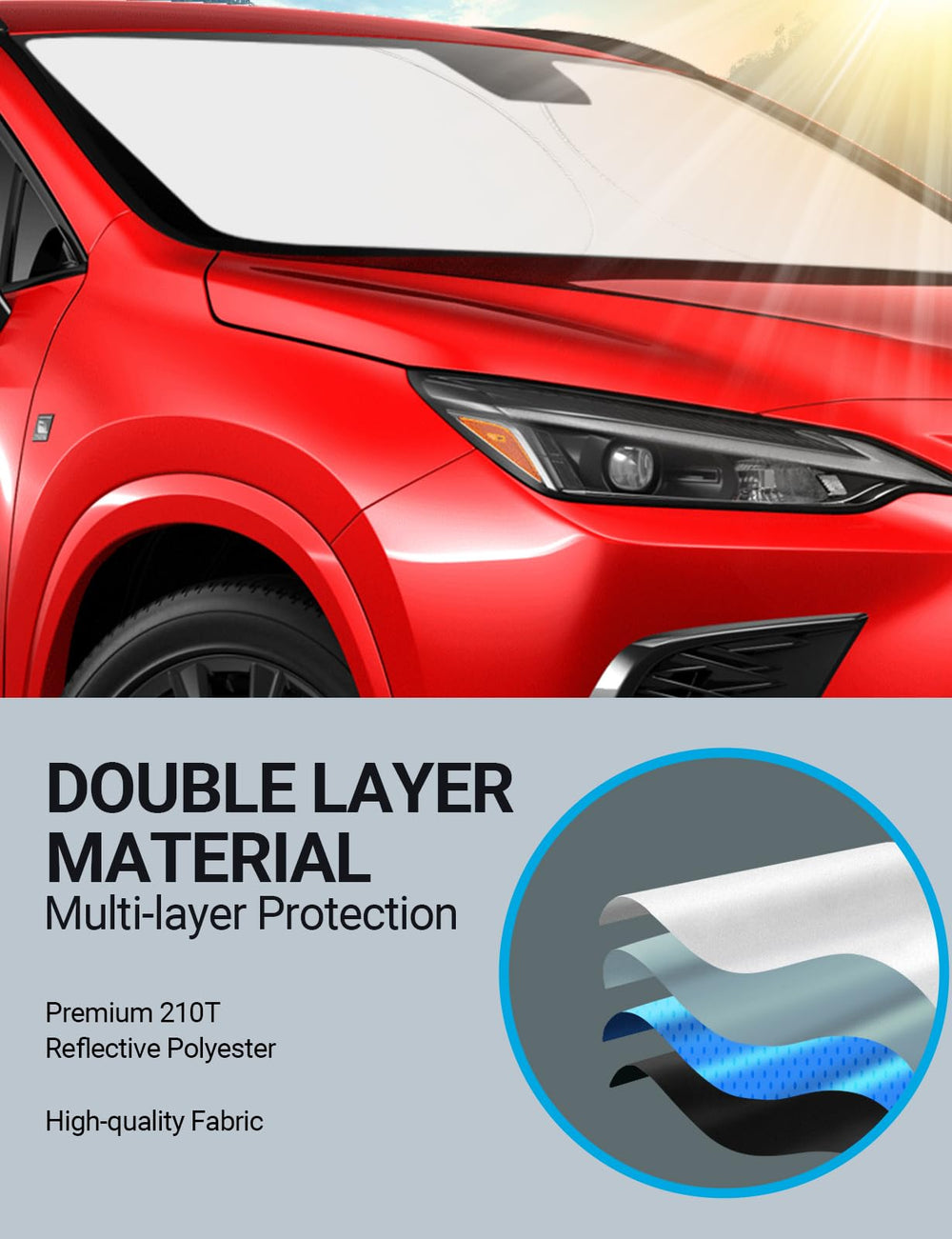 Proadsy 2026 Upgrade Windshield Sun Shade Custom Fit Lexus NX 2022-2025 2026 4-Layer Foldable Front Sunshade Protector Sun Visor Blocks UV Rays Keep Car Cooler