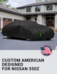 Proadsy 2026 Upgrade Car Cover for Nissan 350Z 2003-2009,Waterproof All Weather for Automobiles, Windproof Snowproof Rain Hail Sun UV Protection Full Outdoor Indoor Exterior Car Covers, Black