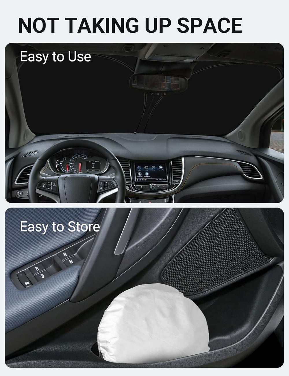 Proadsy Custom Fit 2013-2023 Chevrolet Trax LS/1RS/LT/2RS/ACTIV SUV Windshield Sun Shade 4-Layer Foldable Front Sunshade Protector Sun Visor Blocks UV Rays Keep Car Cooler