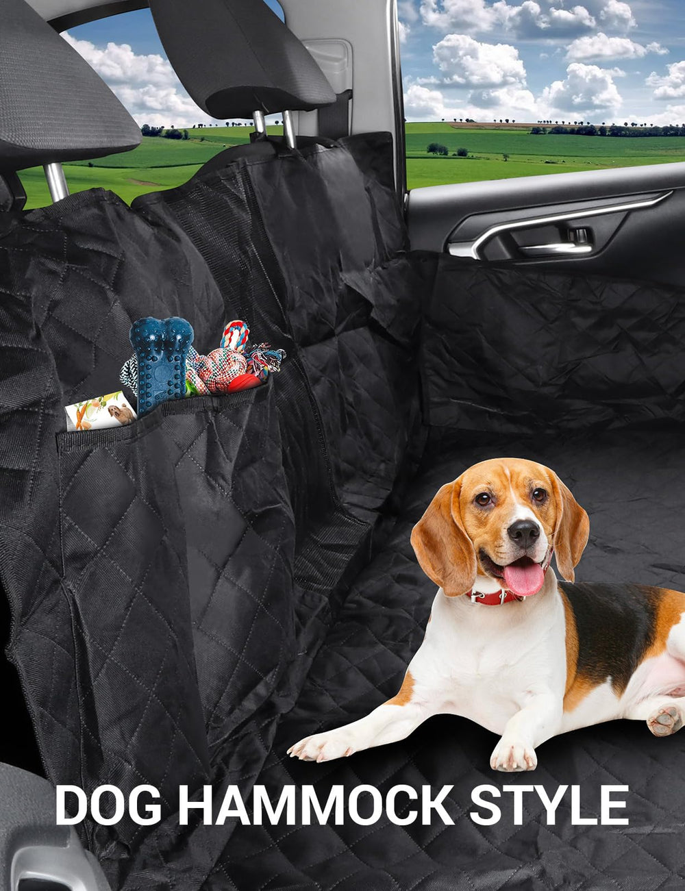 Proadsy for Toyota Rav4 2019-2024 2025 Dog Car Seat Cover Extender Waterproof Scratch Proof Durable Black Back Seat Protector Pet Hammock