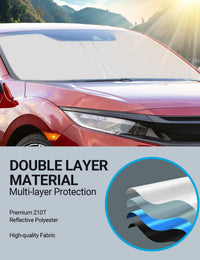 2016-2022 Honda Civic custom-fit sunshade - installed inside windshield