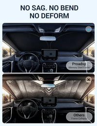2019-2025 Chevrolet Silverado windshield sunshade detail view 6, custom fit front window sun shade