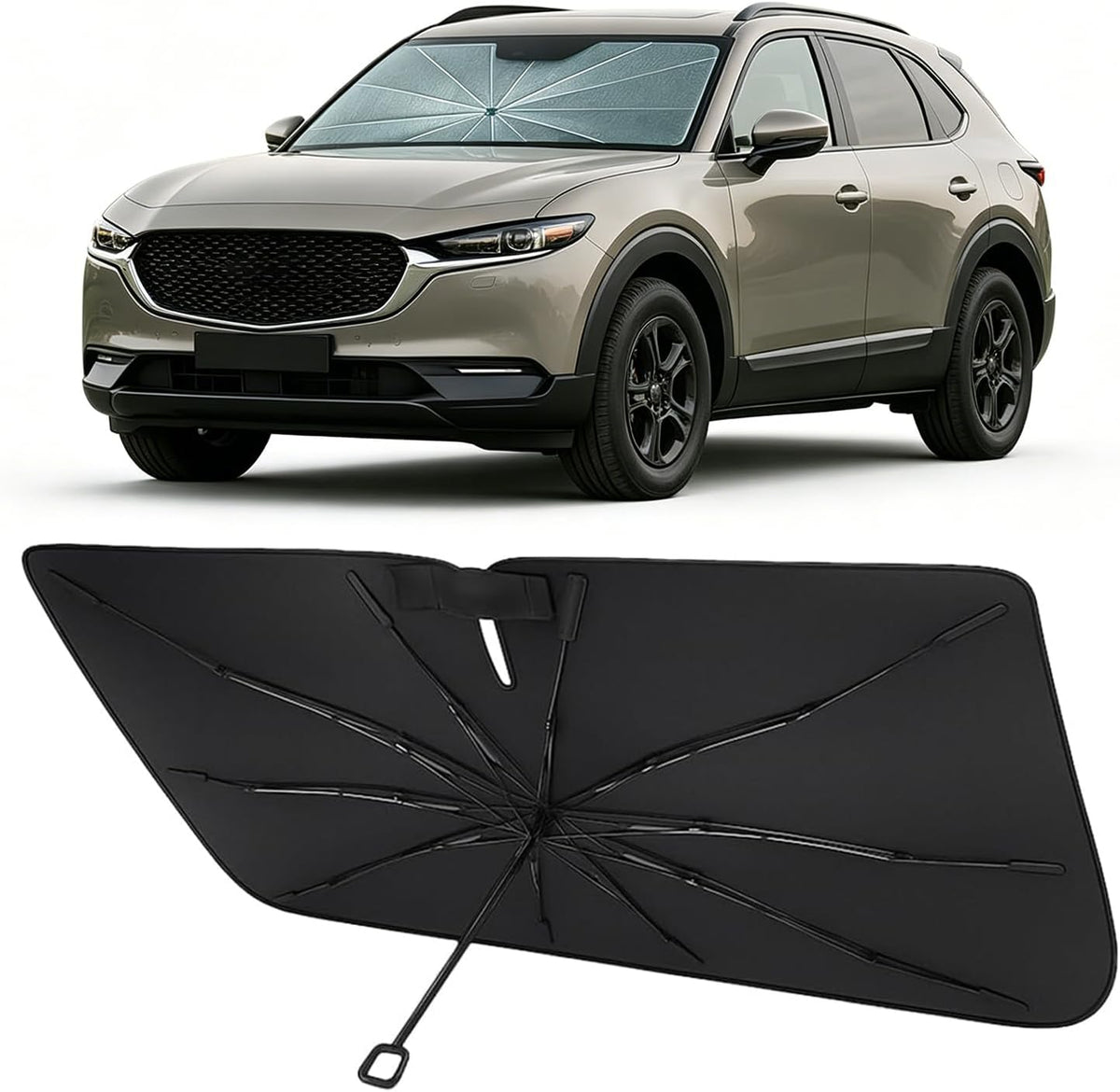 2020-2026 Mazda CX-30 Umbrella Windshield Sunshade - Custom Fit Front Windshield Sun Shade
