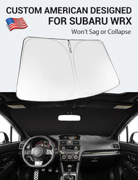Custom American designed 2008-2014 Subaru WRX windshield sunshade, will not sag or collapse