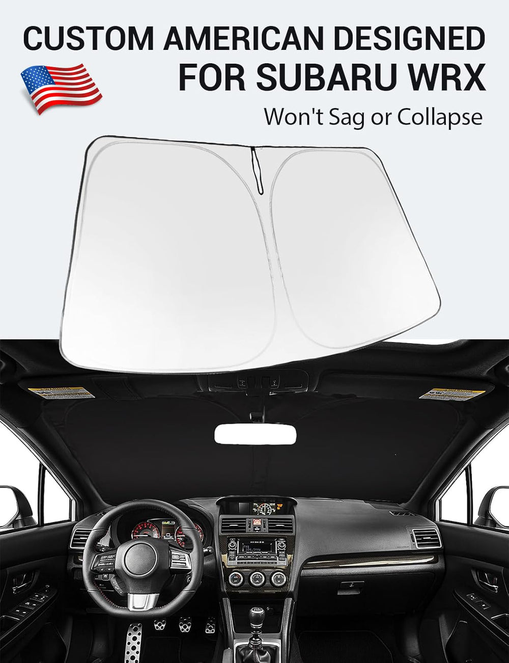 Proadsy Custom Fit Subaru WRX 2008-2015 Windshield Sun Shade 4-Layer Foldable Front Sunshade Protector Sun Visor Blocks UV Rays Keep Car Cooler