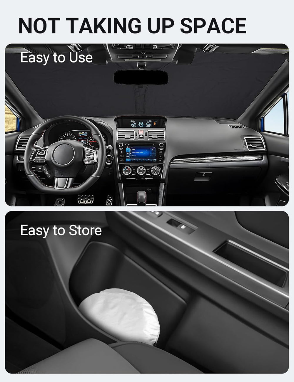 Proadsy 2025 Upgrade Windshield Sun Shade Custom Fit Subaru WRX 2015-2021 4-Layer Foldable Front Sunshade Protector Sun Visor Blocks UV Rays Keep Car Cooler