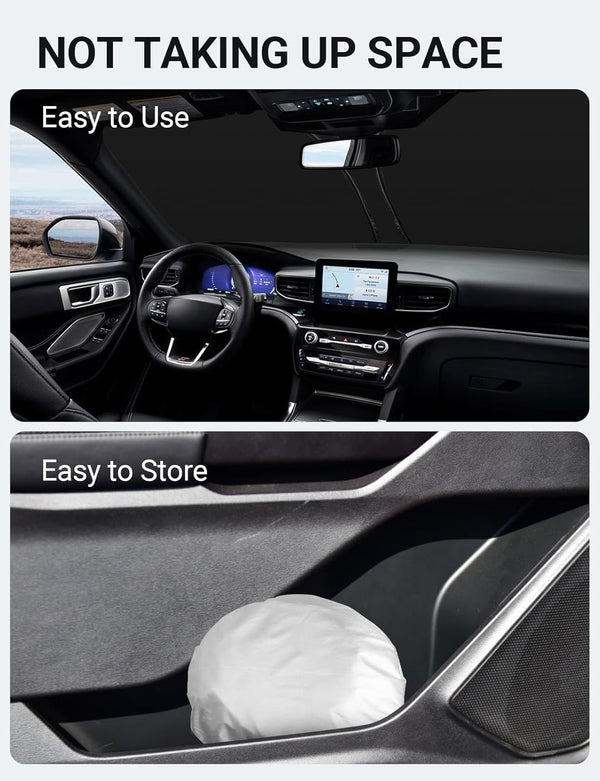 2020-2025 Ford Explorer custom-fit sunshade - folded compact