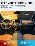 Proadsy 2025 Upgrade Windshield Sun Shade Custom Fit Honda Civic 2016-2021 4-Layer Foldable Front Sunshade Protector Sun Visor Blocks UV Rays Keep Car Cooler Accessories