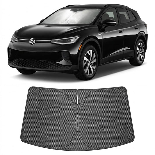 Proadsy Windshield Sun Shade Custom Fit Volkswagen VW ID.4 2021-2026 Ice Crystal Black Front Window Sunshade UV and Heat Blocker Foldable Visor Keeps Car Cooler for Summer Parking and Daily Use