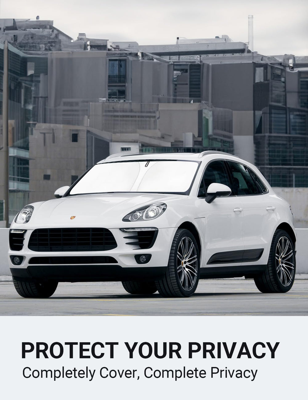 Proadsy 2025 Upgrade Front Windshield Sun Shade Foldable Sunshade Protector Custom Fit for 2014-2024 2025 Porsche Macan SUV Accessories