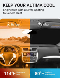 2013-2018 Nissan Altima custom-fit sunshade - clearing mirror sensor