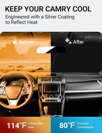 Proadsy 2026 Upgrade Front Windshield Sun Shade Foldable Sunshade Protector Custom Fit 2013-2017 Camry LE XLE Hybrid SE XSE Sedan Accessories