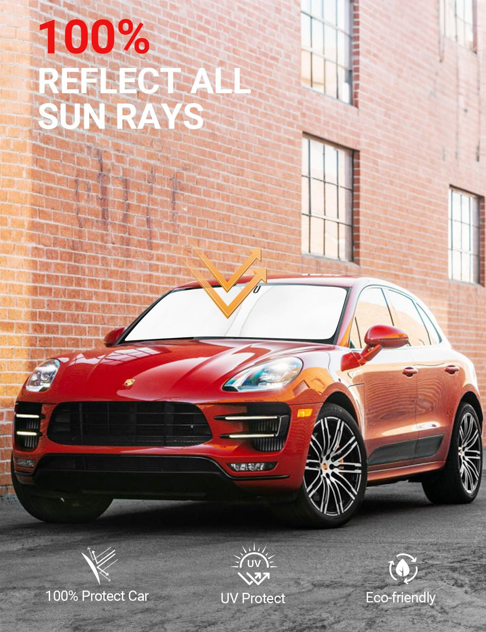 Proadsy 2025 Upgrade Front Windshield Sun Shade Foldable Sunshade Protector Custom Fit for 2014-2024 2025 Porsche Macan SUV Accessories