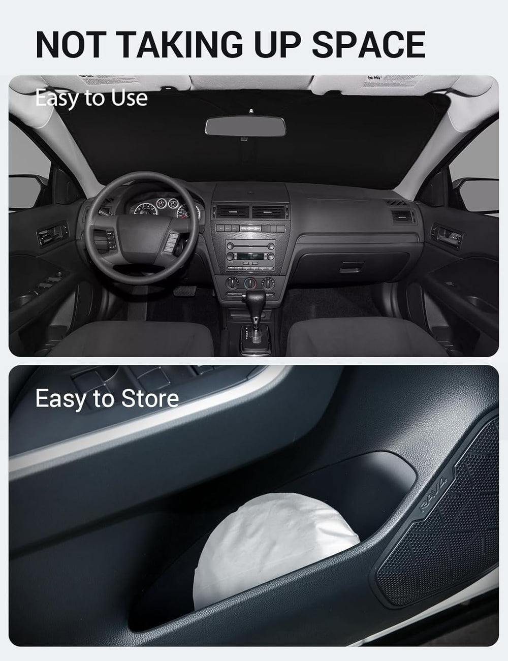 Proadsy 2025 Upgrade Windshield Sun Shade Custom Fit 2006-2012 Ford Fusion Front Window Sunshade Protector Foldable Sun Visor Blocks UV Rays Keep Car Cooler