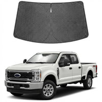 Proadsy Windshield Sun Shade Custom Fit Ford F-250 2017-2026 Ice Crystal Black Front Window Sunshade UV and Heat Blocker Foldable Visor Keeps Car Cooler for Summer Parking and Daily Use