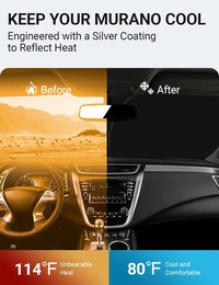2015-2025 Nissan Murano S SV custom-fit sunshade - clearing mirror sensor