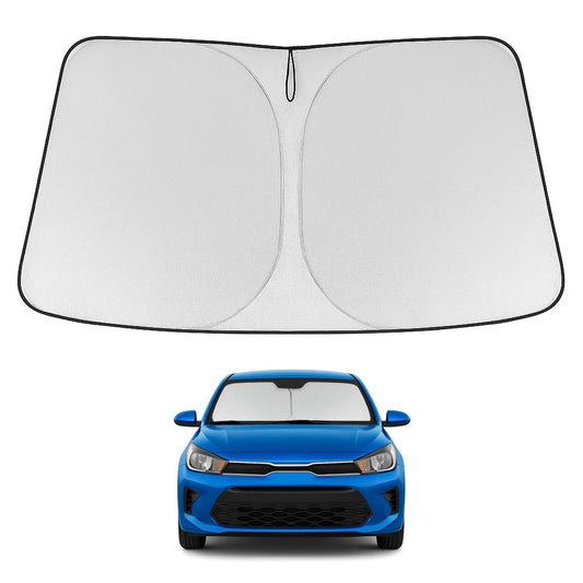 Proadsy 2025 Upgrade Windshield Sun Shade Custom Fit 2018-2023 2024 2025 Kia Rio Foldable Front Sunshade Protector Sun Visor Blocks UV Rays Keep Car Cooler