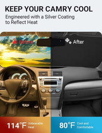 Proadsy 2026 Upgrade Front Windshield Sun Shade Foldable Sunshade Protector Custom Fit 2007-2011 Camry Accessories