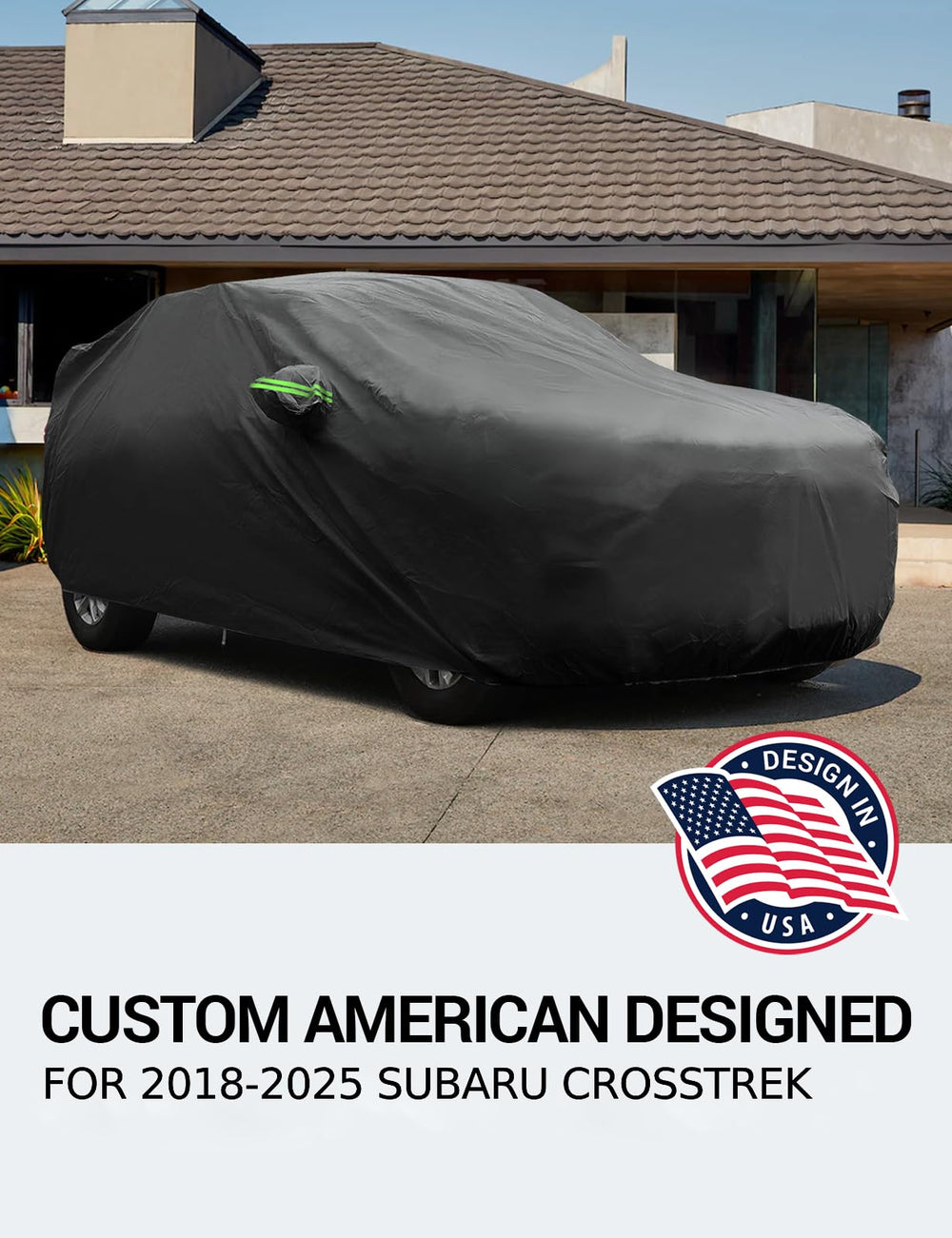 Proadsy 2025 Upgrade Car Cover for Subaru Crosstrek 2018-2024 2025, Waterproof All Weather, Windproof Snowproof Rain Hail Sun UV Protection Full Outdoor Indoor Exterior Car Covers, Black