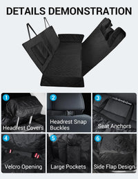 Proadsy 2026 Upgrade Dog Car Seat Cover Custom Fit 2018-2025 Camry Back Seat Extender Waterproof Scratch Proof Durable Black Protector Pet Hammock