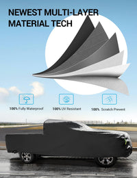 Proadsy Car Cover Compatible with Tundra 2016-2024 2025 2026 CrewMax with 5.5ft Windproof All Weather Waterproof Sun Rain UV Dust Snow Protection Outdoor Covers
