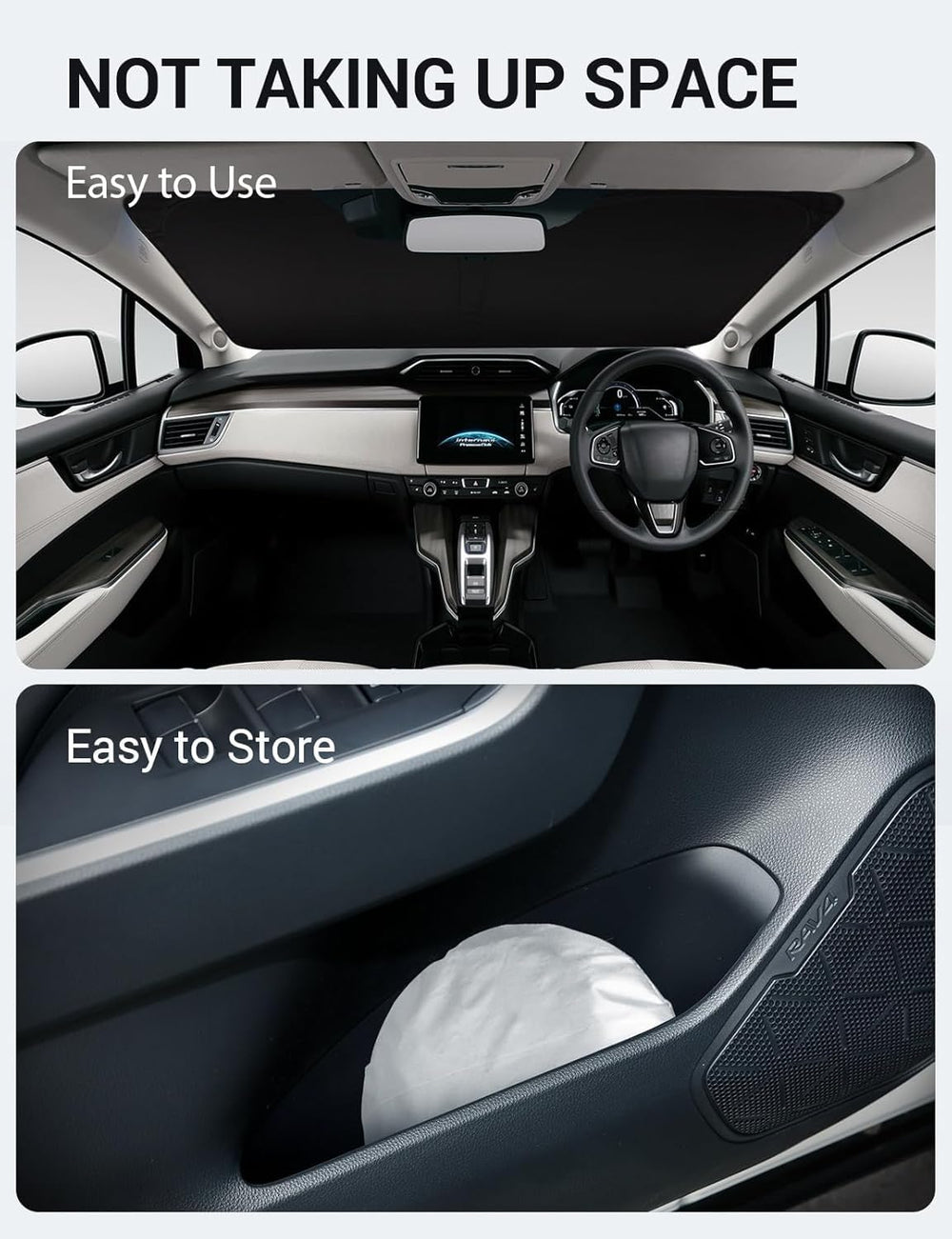 Proadsy 2025 Upgrade Windshield Sun Shade Custom Fit 2017-2021 Honda Clarity 4-Layer Foldable Front Sunshade Protector Sun Visor Blocks UV Rays Keep Car Cooler