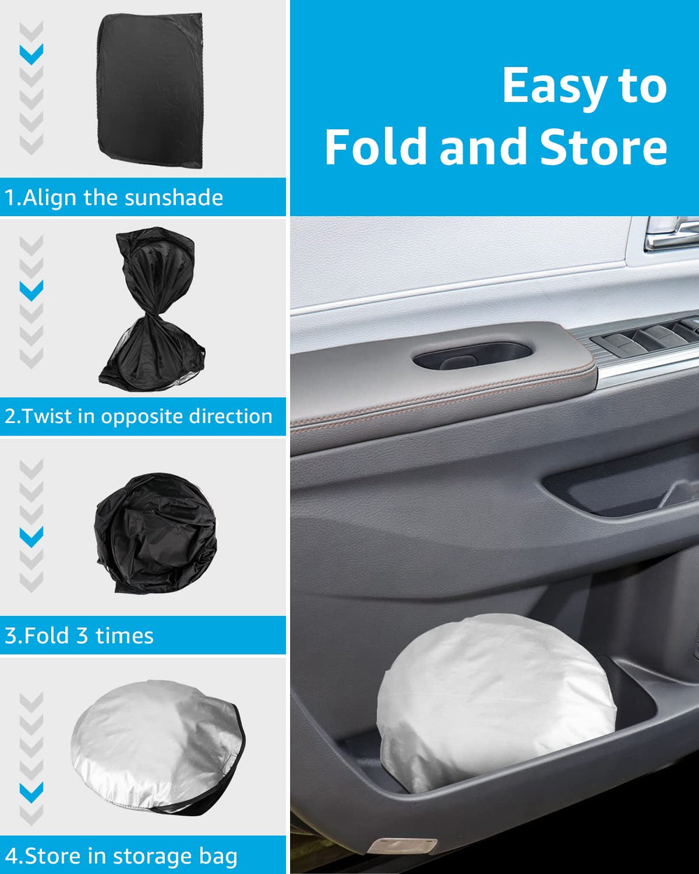 Windshield Sunshade Custom for Toyota Sienna 2023 2022 2021 Reflective Heat Sun UV Protector Foldable Front Window Shade Upgrade Accessories Certified Sustainable