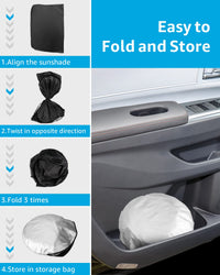 Windshield Sunshade Custom for Toyota Sienna 2023 2022 2021 Reflective Heat Sun UV Protector Foldable Front Window Shade Upgrade Accessories Certified Sustainable