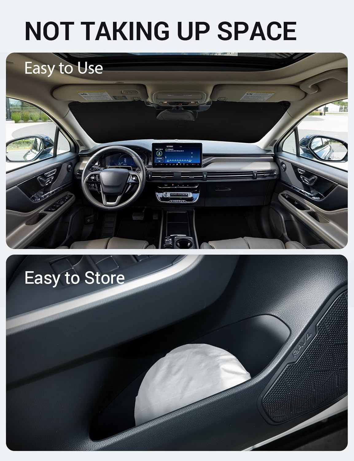 2020-2025 Lincoln Corsair custom-fit sunshade - folded compact
