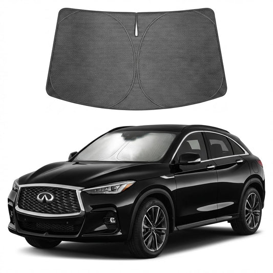 Proadsy Windshield Sun Shade Custom Fit Infiniti QX50 QX55 2019-2026 Ice Crystal Black Front Window Sunshade UV and Heat Blocker Foldable Visor Keeps Car Cooler for Summer Parking and Daily Use