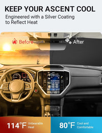 Custom American designed 2019-2026 Subaru Ascent windshield sunshade, will not sag or collapse