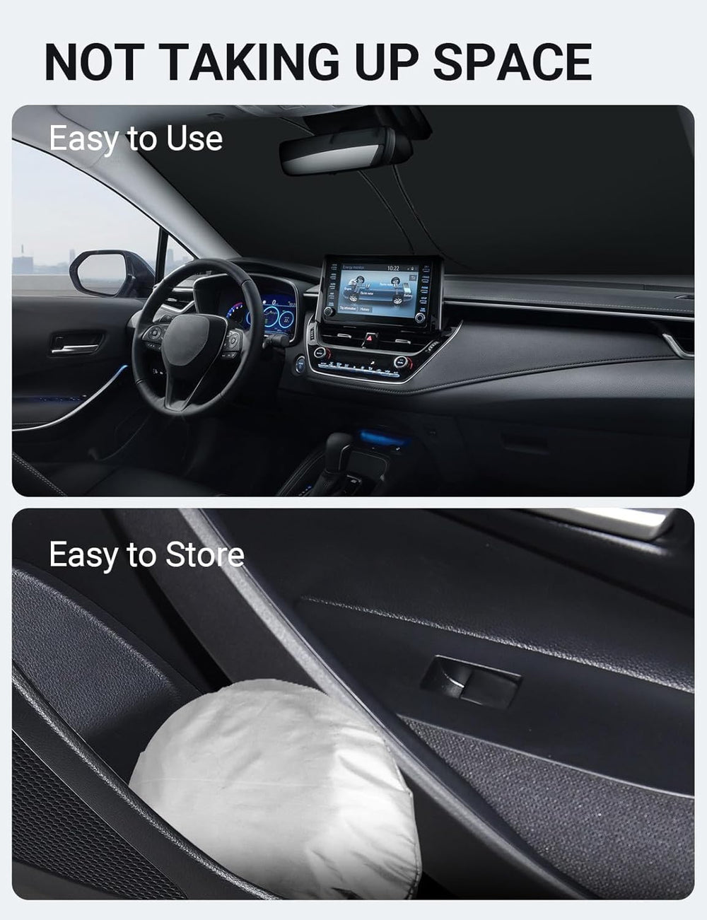 Proadsy 2025 Upgrade Windshield Sun Shade Custom Fit Toyota Corolla 2019-2024 2025 4-Layer Foldable Front Sunshade Protector Sun Visor Blocks UV Rays Keep Car Cooler Accessories