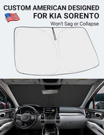 Proadsy 2025 Upgrade Windshield Sun Shade Custom Fit Kia Sorento 2021-2024 2025 4-Layer Foldable Front Sunshade Protector Sun Visor Blocks UV Rays Keep Car Cooler