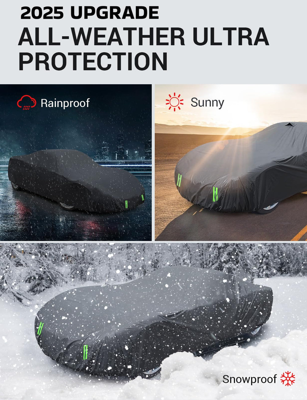 Proadsy 2025 Upgrade Car Cover Compatible with C4 Corvette 1984-1996 Windproof All Weather Waterproof Sun Rain UV Dust Snow Protection Outdoor Covers