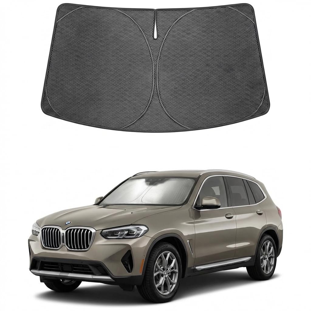 Proadsy Windshield Sun Shade Custom Fit Kicks 2025-2026 Ice Crystal Black Front Window Sunshade UV and Heat Blocker Foldable Visor Keeps Car Cooler for Summer Parking and Daily Use