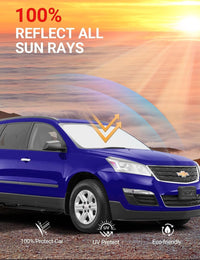 2018-2023 Chevrolet Traverse windshield sunshade detail view 6, custom fit front window sun shade