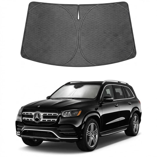 Proadsy Windshield Sun Shade Custom Fit Audi Q8 2019-2026 Ice Crystal Black Front Window Sunshade UV and Heat Blocker Foldable Visor Keeps Car Cooler for Summer Parking and Daily Use