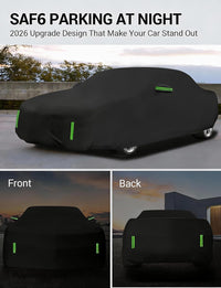 1991-2026 Honda Civic car cover with reflective strips for safe parking at night, front and back