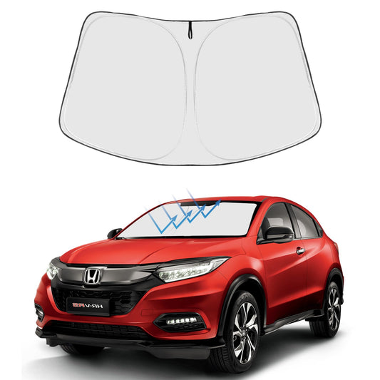 Proadsy 2025 Upgrade Windshield Sun Shade Custom Fit Honda HR-V 2015-2022 4-Layer Foldable Front Sunshade Protector Sun Visor Blocks UV Rays Keep Car Cooler