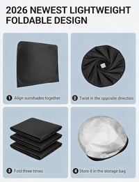 How to fold 2007-2012 Nissan Altima windshield sunshade in 4 steps, 2026 newest lightweight foldable design