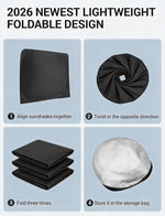 Proadsy Windshield Sun Shade for Hyundai Santa Fe 2019-2025 2026 4-Layer Foldable Front Sunshade Protector Sun Visor Blocks UV Rays Keep Car Cooler